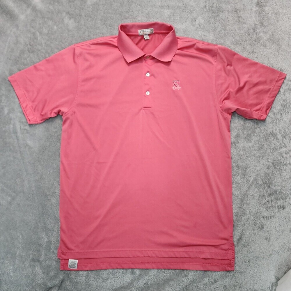 Peter Millar Summer Comfort Golf Pink Polo Shirt Size L